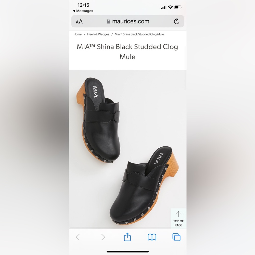MIA  black studded clog mule size 9